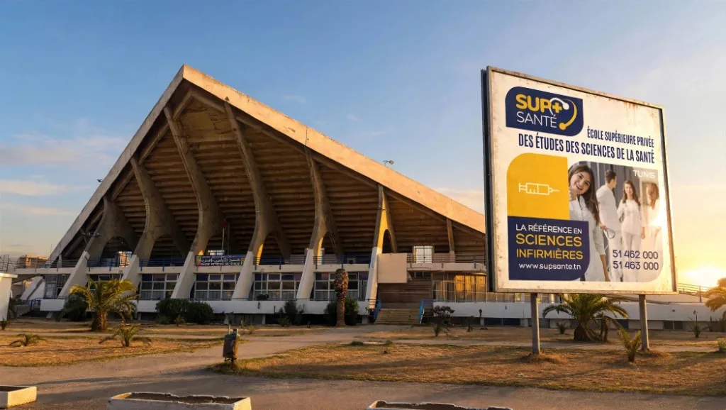 Panneau publicitaire SUP SANTÉ près du complexe de Menzah